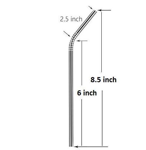 DeoDap Straw – Reusable Stainless Steel 4 Drinking Straws Set with 1 Cleaner Brush – 2 Straight & 2 Bent Straw Wide Enough for All Drinks Like for Juice, Smoothies, Cocktails & Beverages (Pack of 5) 1
