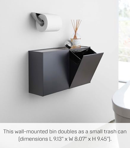 Caneca rectangular plástica negra para pared 4L miniatura 2