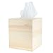 Juvale Wooden Tissue Box Cover - 5 x 5.5 in, Tan, 2 Pack - Paintable DIY Decoupage Craft Box & Blank Square Tissue Holder for Unfinished Wood Crafts