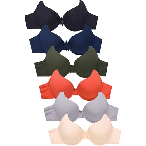 Image of Mamia Women's Basic Plain Bras, Pack of 6