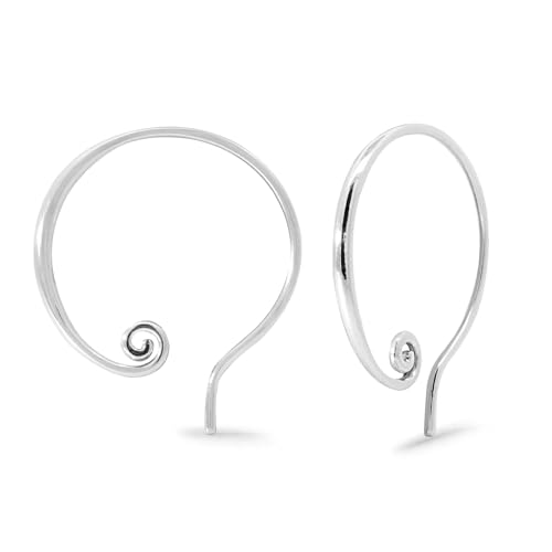 Boma Jewelry Sterling Silver Open Pull Through Sprial Threader Hoop Earrings