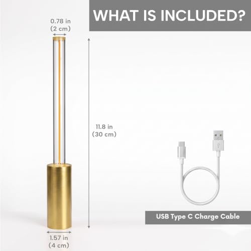 Image of NYRWANA Rechargeable Cordless Table Lamp | 2000mAh Battery | USB-C Charging | Touch Control | Stepless Dimming | Warm LED Bedside Lamp for Bedroom, Living Room, Home Decor (Metal Gold)