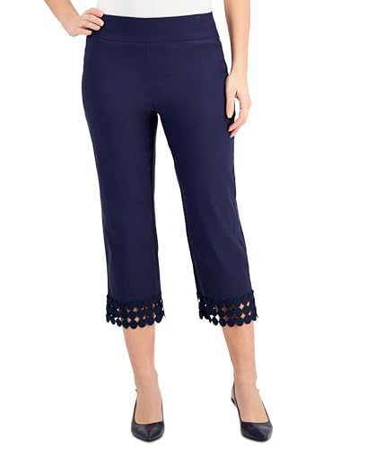 Womens Crochet Hem Capri Pants