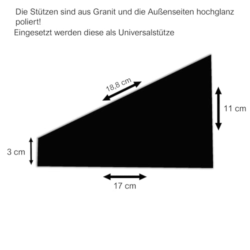 Grabstein aus Granit mit Personalisierung, poliert, gefaste Kanten. Geeignet als Urnengrabstein | Grabplatte | Gedenktafel | Urnenliegestein. Optional mit Stützen G33 (40x30cm mit Stützen)