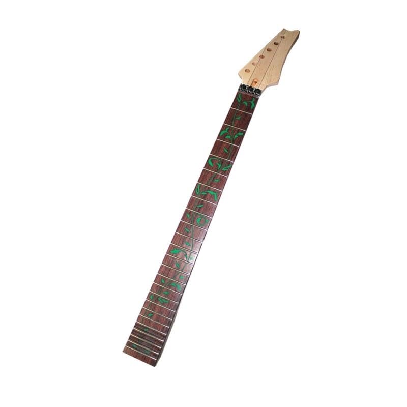 Manche de guitare érable 24 frettes avec touche palissandre finition vert bois