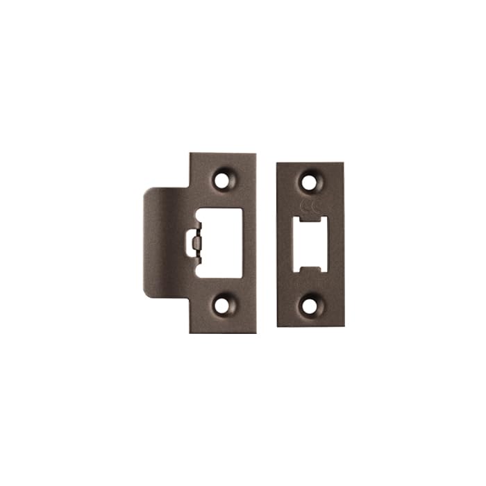 Kooples Hardware Forend Strike & Fixing Pack | Compatible with Heavy Duty Tubular Latches | Strike Plate and Fixings for Timber Doors | Durable Latch Hardware (Square, Matt Bronze)