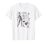 Disney Cruella Rebel Heart Collage Sketches T-Shirt