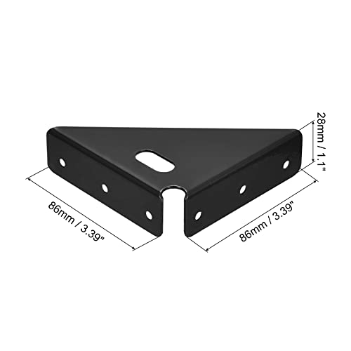 Équerres d'angle 86mm en acier noir uxcell pour lit et bureau x4