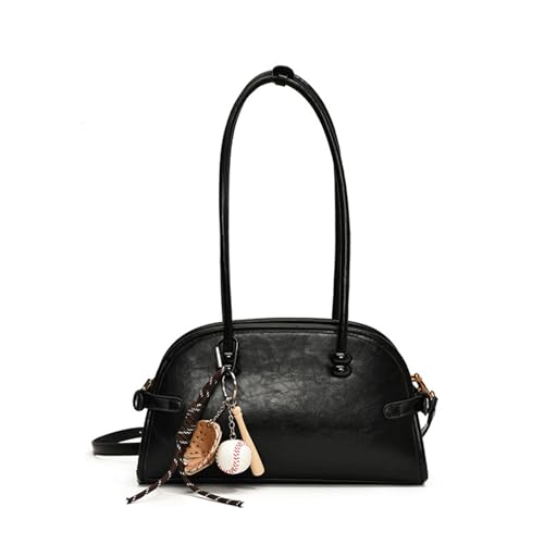 Retro PU Leather Bowler Bag