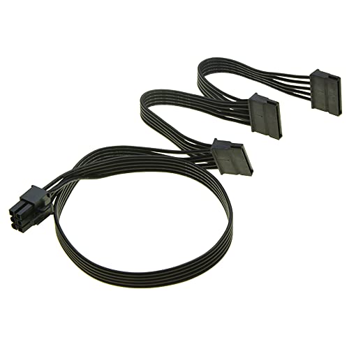 Cable de energía SATA PCIe 6Pin a 3 SATA Oro miniatura 3
