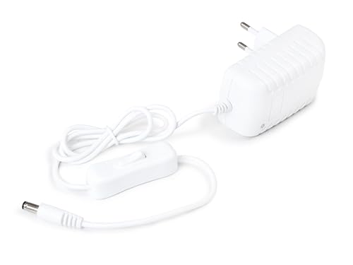 LED-Steckernetzteil 12V 24W 2A – Mit Schalter – Netzteil für LED-Streifen, Audio-Geräte, Elektronische Geräte – IP20 – Passive Kühlung – 82 x 50 x 34 [mm] (weiß)