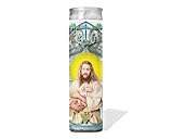 Saint Jason Momoa - Celebrity Prayer Candle : Unscented | 8 inch Glass Prayer Votive - Handmade in USA | Funny Gift Idea