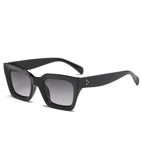 HYYZZC Gafas de diseño vintage para hombre con forma de ojo de gato y protección UV400, 01 negro, gris, talla única