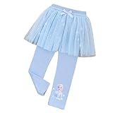 [WIEWILY] アナと雪の女王 レギンス キッズ スカッツ 女の子 スカート付きレギンス 10分丈 綿 ストレッチ ふわふわチュールスカート スパッツ ガールズ 春秋 選べる4色 100～140センチ