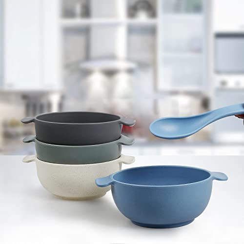 Shopwithgreen Unbreakable Kids Bowls -Microwave Dishwasher Safe- Wheat Straw Snack Bowl Sets For Kids And Toddler-4 Bowls And 4 Spoons, Lightweight And Durable ( Small ) #TOP6