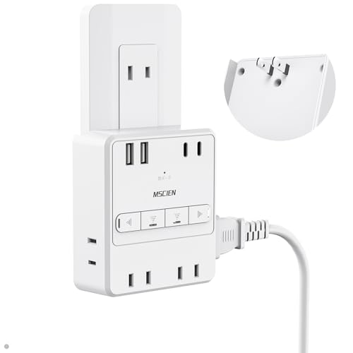 個別スイッチ付き コンセント タップ usb 4個AC口 2個タイプc 2個タイプa エムサイン Mscien 電源タップ たこあしコンセント oaタップ コンセントカバー 雷ガード タコ足配線 分岐 おしゃれ 節電 壁