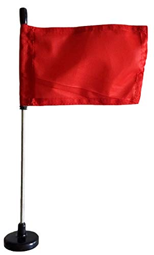 Red Car Flag with Black Magnetic Flag Pole