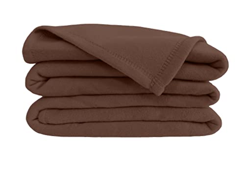poleco Copertina in Pile Cioccolato 220x180 cm marrone poliestere