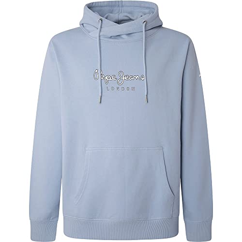 Pepe Jeans Herren Edward Hoodie Sweatshirt, Blue (Bleach Blue), L