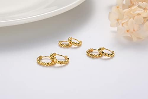 Hoop Earrings Silver 925 Small, 3 Pairs Hoop Earrings Silver Gold Hoop Earrings(8mm/10mm/12mm), Earrings Gold Plated Hoop Earrings Small Huggies Hoop Earrings for Women Men Girls