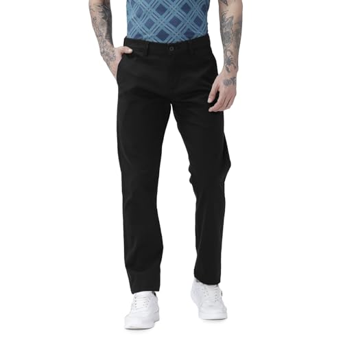 Image of BASICS Premium Cotton Stretch Formal Trousers for Men | Office Pants