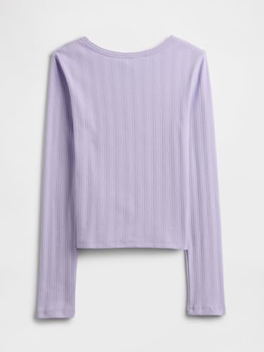 Image of Gap Girls' Long Sleeve Ribbed Tee