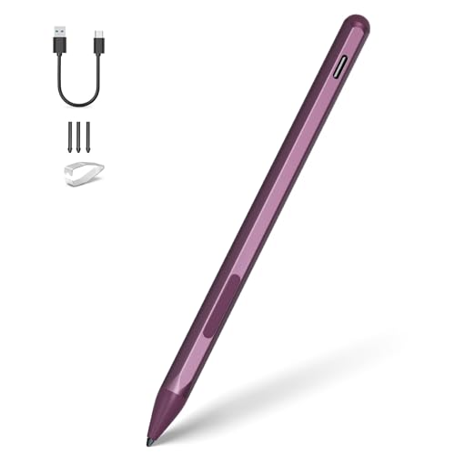 Lápiz capacitivo para HP Envy X360 Pavilion X360 Specter X360 Spectre X2 Envy X2 recargable MPP 2.0 Tilt Active Pen con sensibilidad a la presión 4096, rejección de palma, carga Tpye c, color rojo