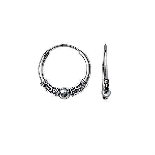 NKlaus Paire de boucles d'oreilles en argent massif 925 Créoles celtiques Gothique Celtique Piercing d'oreilles 20mm 5048