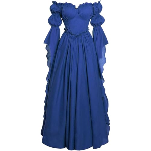 Robe de bal médiévale à épaules dénudées et laçage ajustable