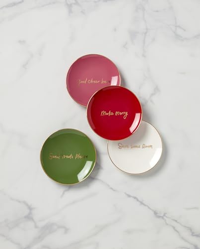 Image of kate spade new york Be Jolly Holiday Collection, Tidbit Plates, Set of 4