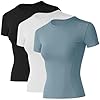 Loovoo Women Workout Shirts 1/2/3 Pack Athletic Compression Tee Dry Fit Yoga Gym Basic Tops