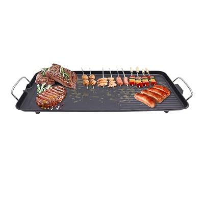 Electric Grill,Nonstick Teppanyaki Hibachi Grill Extra Large Table Top Griddle BBQ Barbecue w/Removable Handles for Outdoor Yard Travel Picnic