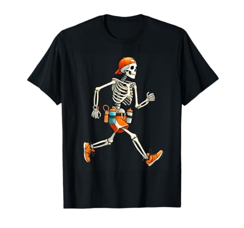 Skeleton Marathon Runner Halloween Costume Running Uomo Ragazzo Maglietta