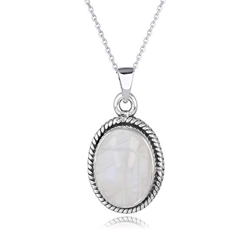 Collier Pierre de Lune Argent 925 Aden Bijoux Vintage