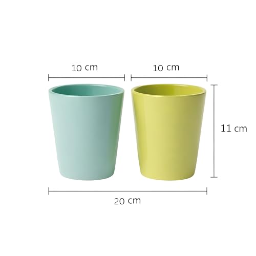 Image of Xtore Refreshing Matte Ceramic Planter Set for Indoor Plants | Minimalist Decorative Flower Pots for Desk, Shelf & Home Styling (Pack of 2, Planter only)