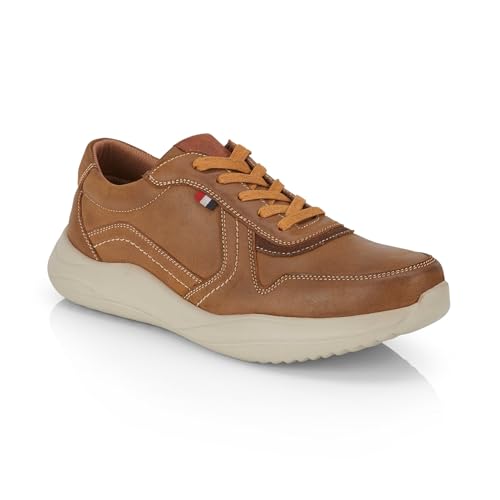 Catesby Hampton - Zapatillas deportivas para hombre, de piel nobuk, clásicas, informales, extra acolchadas, cómodas, para hombre, Brown, 40 2/3 EU