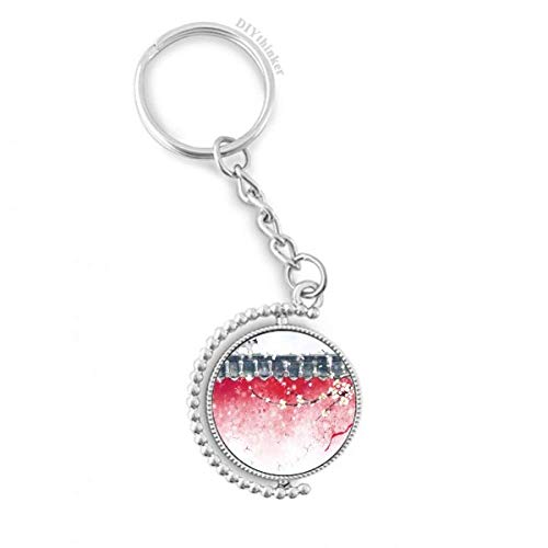 Porte-clé rotatif design aquarelle de neige chinoise multicolore et robuste