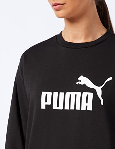 PUMA Ess Logo Crew Sweat TR, Felpa Donna, Nero