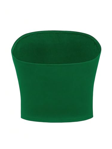 COZYEASE Women's Letter Graphic Strapless Tube Top Sleeveless Slim Fit Cropped Bandeau Tops2