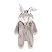 Verve Jelly Neonati Maschi Ragazze Bunny Ear Felpa con Cappuccio Outfit Manica Lunga Tuta Pagliaccetto Cerniera Giacca Tuta Outfit Velluto Grigio 59 0-3 Mesi