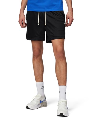 Nike Men's Dri-Fit Standard Issue Practice Mesh 5In Short, Black/Pale Ivory, Large
