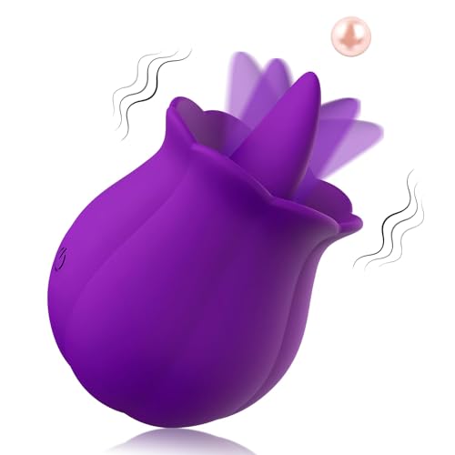 Clitoral Rose Sex Toys Vibrator Stimulator for Women, Licking Tongue Vibrating Rose Adult Toys with 10 Modes Vibration, for Couples Female Anal Clitoris Nipple Ears for Her