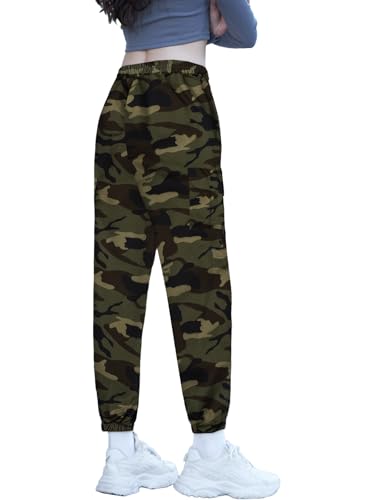 SANGTREE Womens Cargo Pants Printed Wrinkle Resistan Jogger Pants,S-2XL3