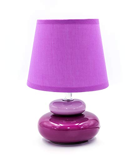 « Julia » Lampe de table / Lampe de chevet / Lampe de bureau / Lampe / pied formé de 2 pierres en céramique lilas