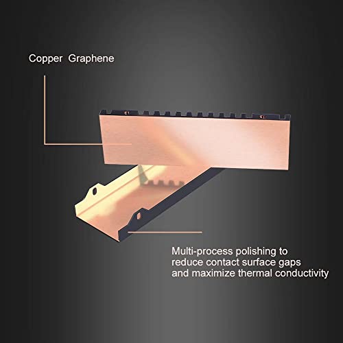 Icepc M.2 Pcie Nvme 2280 Ssd Graphene Coating Full-Cover Copper Heatsink,Ssd Radiator With Thermal Conductive Adhesive For Laptop Pc Ps5 2280 Ngff Solid State Disk Cooler(Grid Pattern) #TOP3