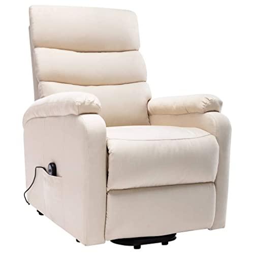 Yuhi-Hqyd Stand-Up Massage Recliner,Lift Chair,Home Sofa Chair,Power Recliner,Gaming Chair,With Side Pocket,A Usb And Hand Control,Adjustable Backrest And Footrest,Assembly Required, Cream Fabric #TOP1