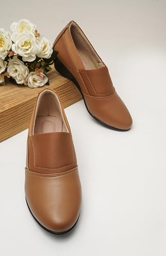 Image of TRYME Collection Bellies Comfortable Stylish Solid Wedge Heel Slip-On Formal Shoes for Womens & Girls