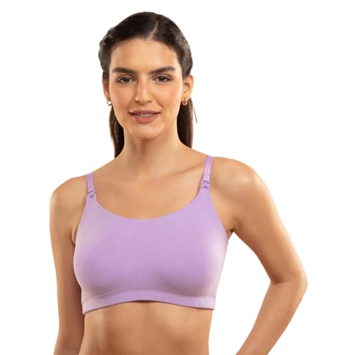 Image of NYKD (NYB165 Cotton Non Padded & Non Wired Full Coverage Slip On T-Shirt Bra for Women | Easy Breezy Soft Fabric with Hidden Shaper Sling for No Side Bulge & Detachable Strap