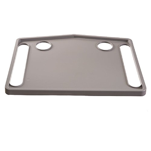 Dinner Transport Tray For Walker, Raised Edges, Two Recessed Cup Holders: Gray #TOP5