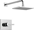 Delta Faucet Vero 14 Series Single-Function Shower Faucet Set, Rain Shower Head, Chrome Shower Faucet, Shower Handle, Delta Shower Trim Kit, Chrome T14253-WE (Valve Not Included)